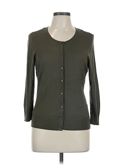 Pre-owned Halogen Cardigan Sweater In Green