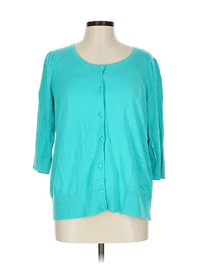 Pre-owned Halogen Cardigan Sweater In Green