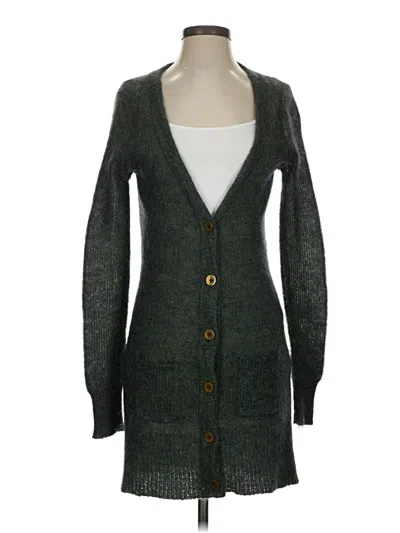 Pre-owned Halogen Cardigan Sweater In Green