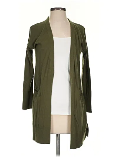 Pre-owned Halogen Cardigan Sweater In Green