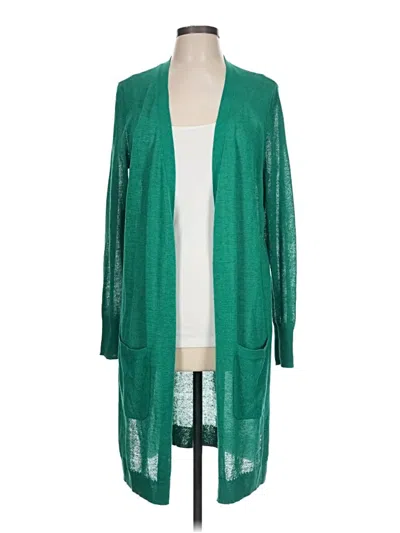 Pre-owned Halogen Cardigan Sweater In Green