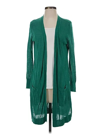 Pre-owned Halogen Cardigan Sweater In Green