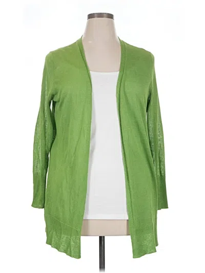 Pre-owned Halogen Cardigan Sweater In Green