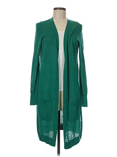Pre-owned Halogen Cardigan Sweater In Green