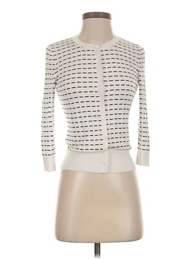 Pre-owned Halogen Cardigan Sweater In Ivory