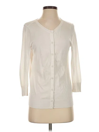 Pre-owned Halogen Cardigan Sweater In Ivory