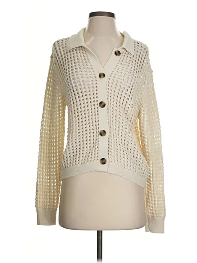 Pre-owned Halogen Cardigan Sweater In Ivory