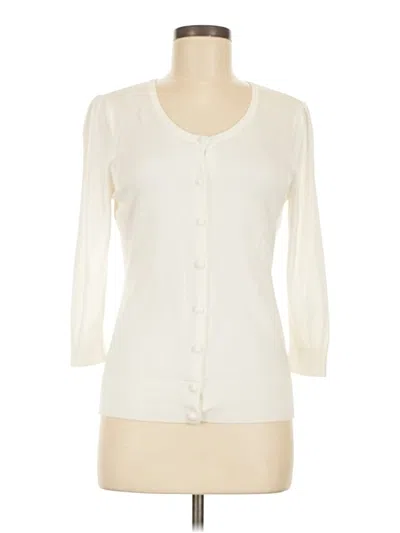 Pre-owned Halogen Cardigan Sweater In Ivory