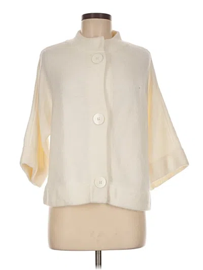 Pre-owned Halogen Cardigan Sweater In Ivory