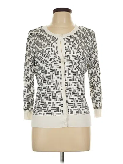 Pre-owned Halogen Cardigan Sweater In Ivory