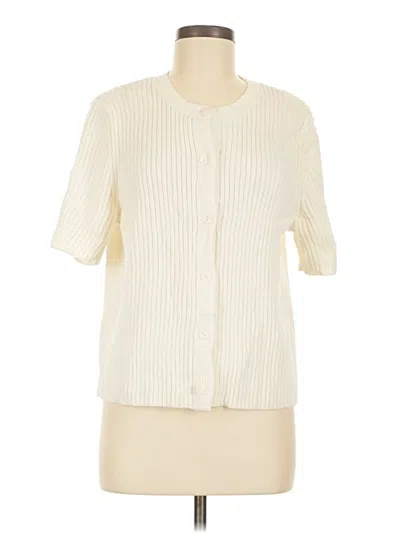 Pre-owned Halogen Cardigan Sweater In Ivory