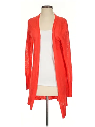 Pre-owned Halogen Cardigan Sweater In Orange