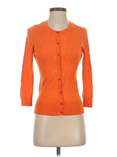 Pre-owned Halogen Cardigan Sweater In Orange