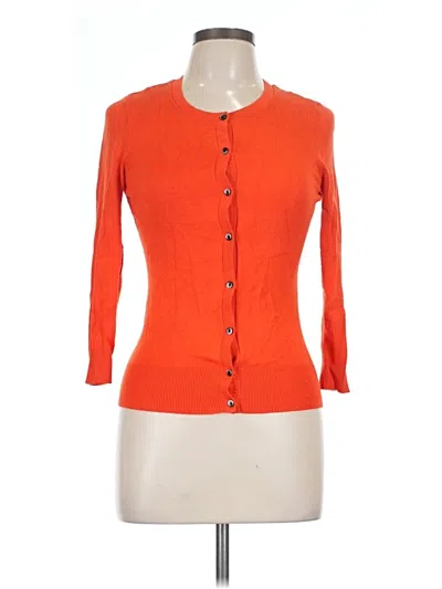 Pre-owned Halogen Cardigan Sweater In Orange