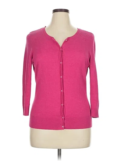 Pre-owned Halogen Cardigan Sweater In Pink