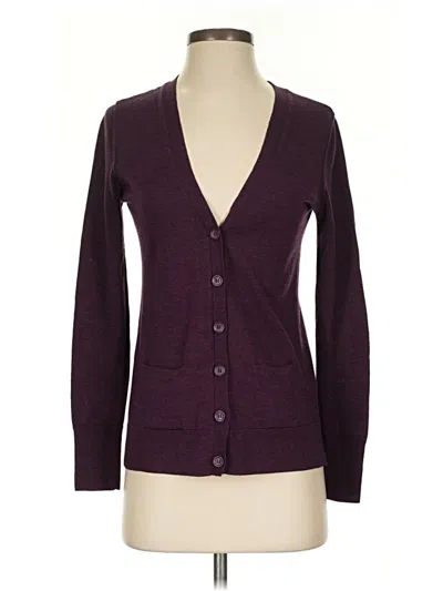 Pre-owned Halogen Cardigan Sweater In Purple