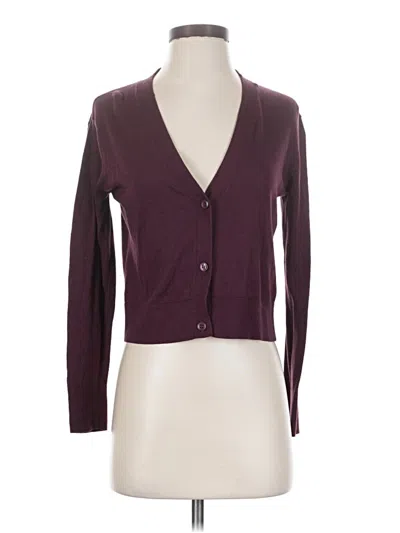 Pre-owned Halogen Cardigan Sweater In Purple