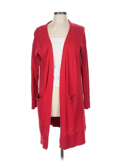 Pre-owned Halogen Cardigan Sweater In Red