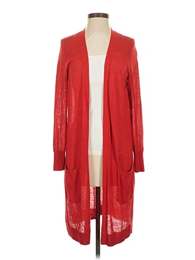 Pre-owned Halogen Cardigan Sweater In Red