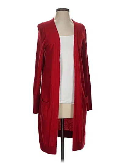 Pre-owned Halogen Cardigan Sweater In Red