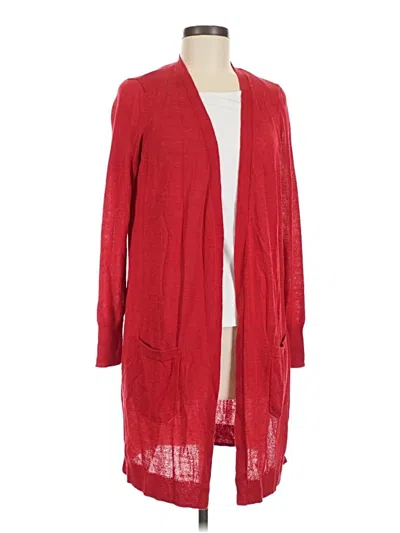 Pre-owned Halogen Cardigan Sweater In Red