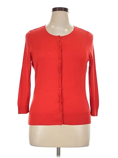Pre-owned Halogen Cardigan Sweater In Red