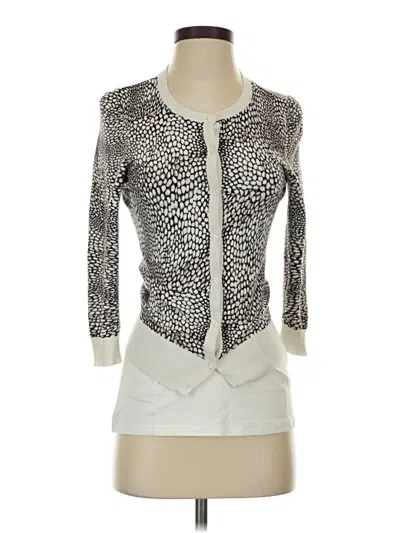 Pre-owned Halogen Cardigan Sweater In Silver