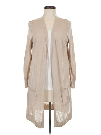 Pre-owned Halogen Cardigan Sweater In Tan
