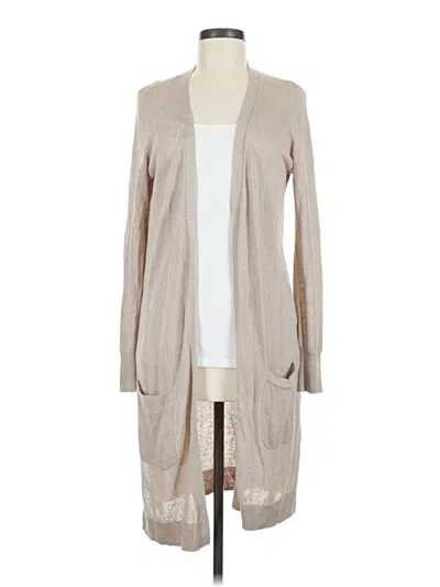 Pre-owned Halogen Cardigan Sweater In Tan