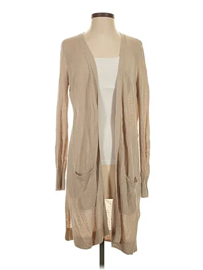 Pre-owned Halogen Cardigan Sweater In Tan