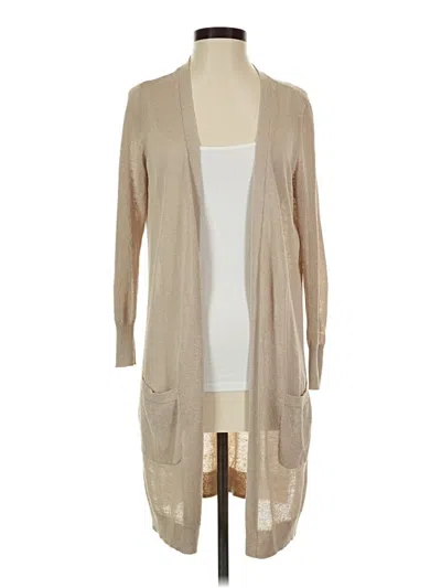 Pre-owned Halogen Cardigan Sweater In Tan