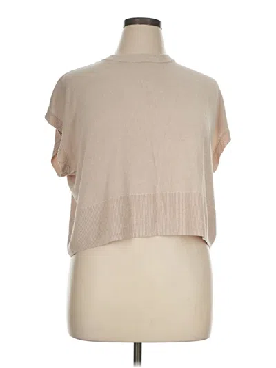 Pre-owned Halogen Cardigan Sweater In Tan