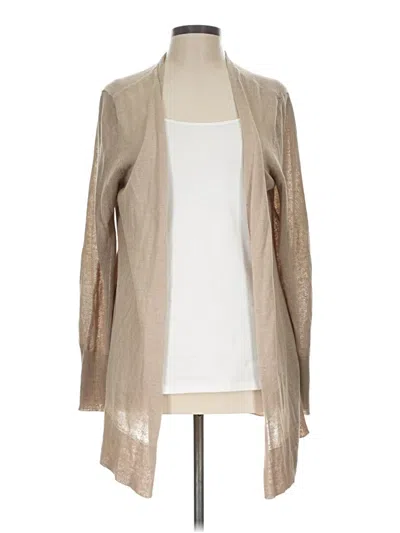 Pre-owned Halogen Cardigan Sweater In Tan