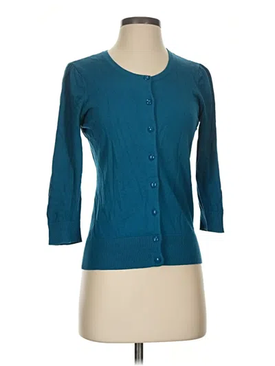 Pre-owned Halogen Cardigan Sweater In Teal