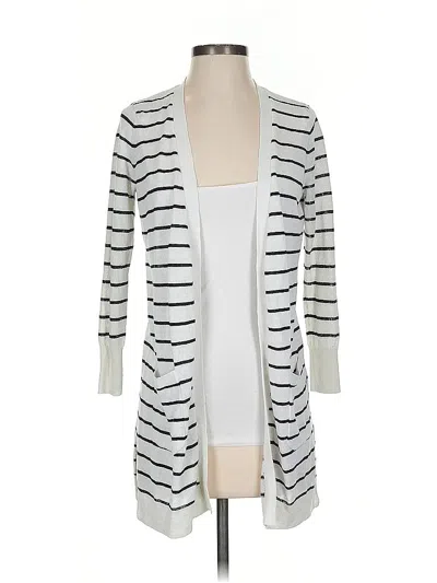 Pre-owned Halogen Cardigan Sweater In White