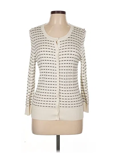 Pre-owned Halogen Cardigan Sweater In White