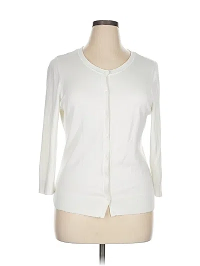 Pre-owned Halogen Cardigan Sweater In White