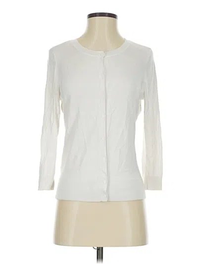 Pre-owned Halogen Cardigan Sweater In White