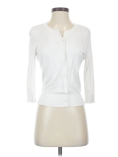 Pre-owned Halogen Cardigan Sweater In White