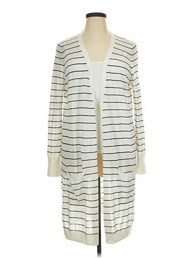 Pre-owned Halogen Cardigan Sweater In White