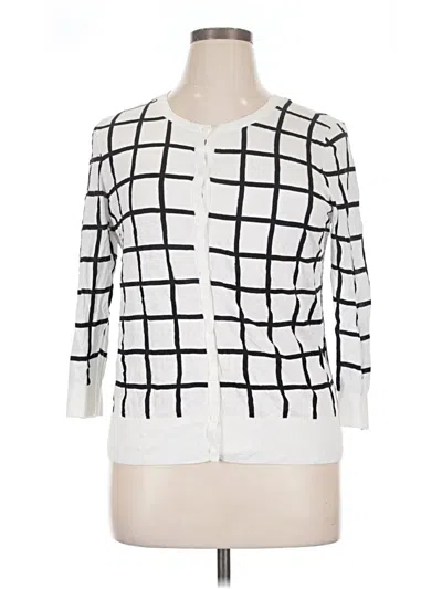 Pre-owned Halogen Cardigan Sweater In White