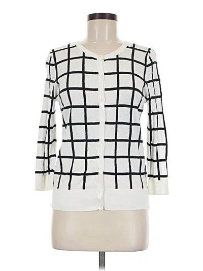 Pre-owned Halogen Cardigan Sweater In White