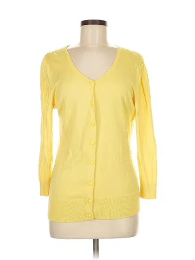 Pre-owned Halogen Cardigan Sweater In Yellow