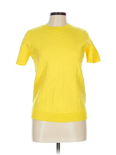 Pre-owned Halogen Cardigan Sweater In Yellow