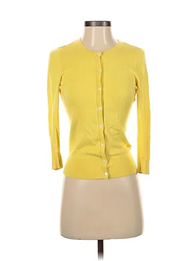 Pre-owned Halogen Cardigan Sweater In Yellow