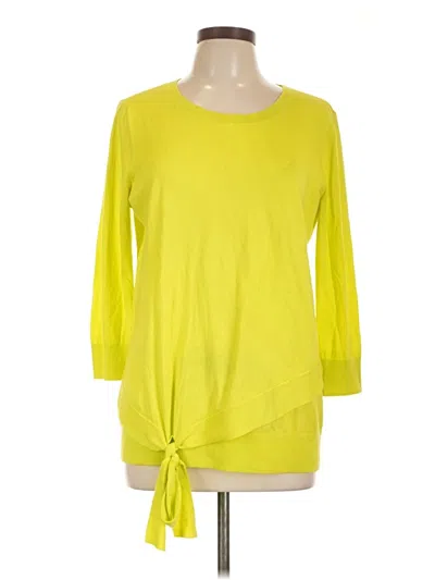 Pre-owned Halogen Cardigan Sweater In Yellow