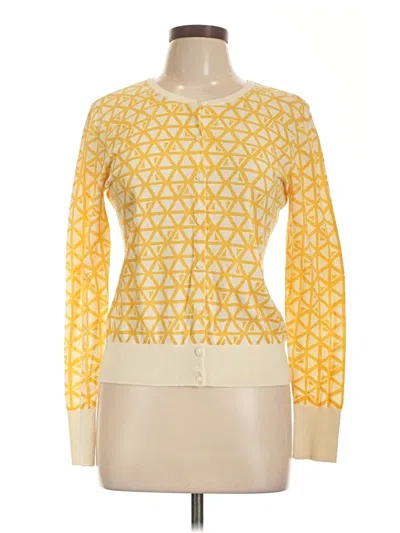Pre-owned Halogen Cardigan Sweater In Yellow