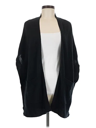 Pre-owned Halogen Cashmere Cardigan Sweater In Black