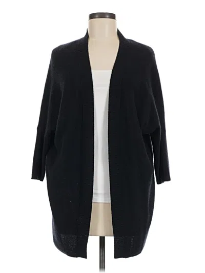 Pre-owned Halogen Cashmere Cardigan Sweater In Black