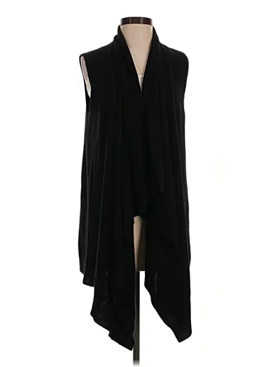 Pre-owned Halogen Cashmere Cardigan Sweater In Black